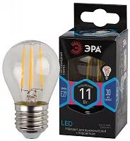 Лампа светодиодная филаментная F-LED P45-11w-840-E27 P45 11Вт шар E27 нейтр. бел. ЭРА Б0047015