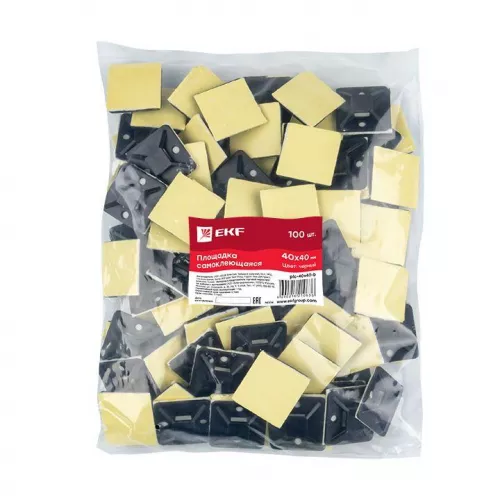 Площадка самоклеящаяся 40х40мм черн. (уп.100шт) EKF plc-40x40-b фото 6