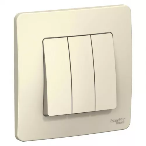Выключатель 3-кл. СП Blanca 10А IP20 (сх. 1+1+1) 250В молочн. SchE BLNVS100502