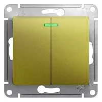 Механизм выключателя 2-кл. СП Glossa 10А IP20 (сх. 5а) 10AX с подсветкой фисташк. SchE GSL001053