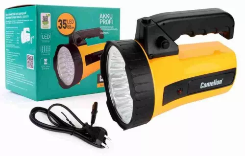 Фонарь 35LED 29315 (аккум. 220В желт.; 6В 4А-ч пласт. короб.) Camelion 10469