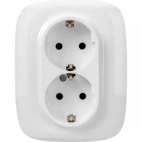 Розетка 2-м СП Valena Allure 16А IP20 250В 2х2К+З с лиц. панелью защ. шторки безвинт. зажимы бел. Leg 753726 фото 3