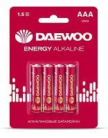 Элемент питания алкалиновый AAA/LR03 1.5В Energy Alkaline 2021 BL-4 (уп.4шт) DAEWOO 5029903