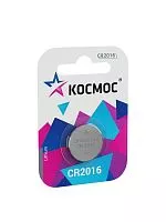 Элемент питания литиевый CR 2016 1хBL (блист.1шт) Космос KOC20161BL