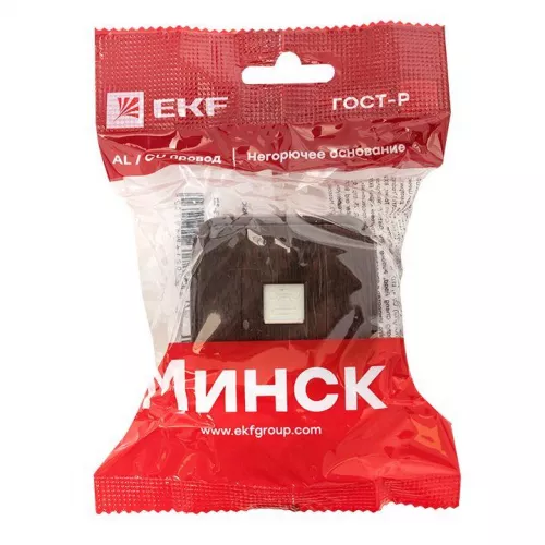 Розетка Phone 1-м ОП Минск темное дерево EKF EGT01-034-40 фото 4