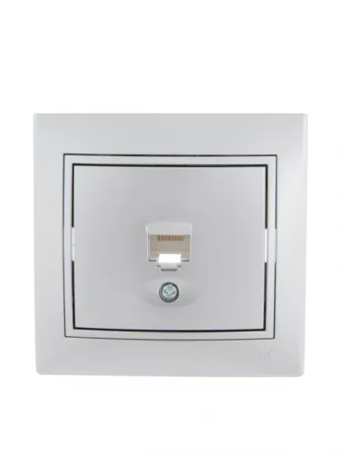 Розетка компьютерная 1-м СП Мира RJ45 метал. сер. LEZARD 701-1010-139