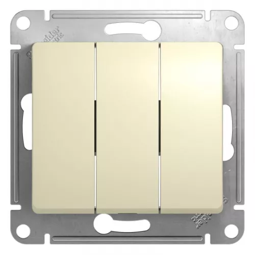 Механизм выключателя 3-кл. СП Glossa 10А IP20 (сх. 1+1+1) 10AX беж. SchE GSL000231