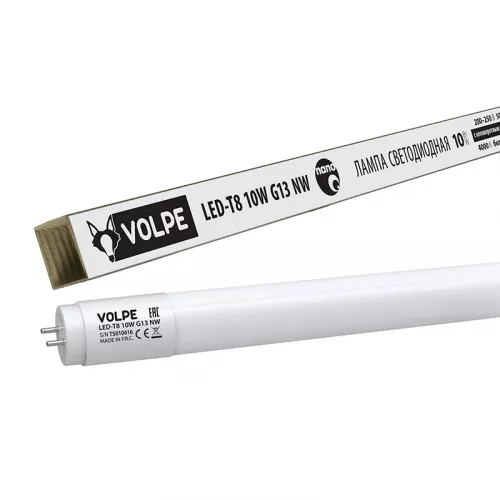 LED-T8-10W/NW/G13/FR/FIX/N Лампа светодиодная, матовый рассеиватель. Белый свет. Цоколь G13 неповоротный. ТМ Volpe. LED-T8-10W/NW/G13/FR/FIX/N Лампа светодиодная, матовый рассеиватель. Белый свет. Цоколь G13 неповоротный. ТМ Volpe.
