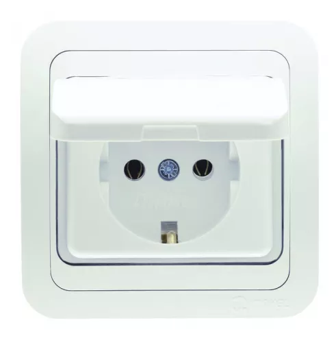 Розетка 1-м СП Mimoza 16А IP20 с защ. крышкой бел./бел. Makel 12029