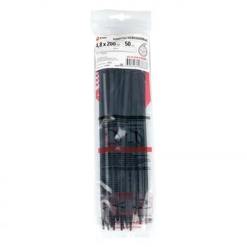 Хомут P6.6 4.8x200 FlexLock стандартный черн. (уп.50шт) PROxima EKF plc-fl-ctsb-4.8x200-r фото 4
