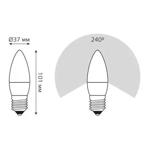 Лампа светодиодная Elementary Candle E27 8Вт 4100К Gauss 33228 фото 6