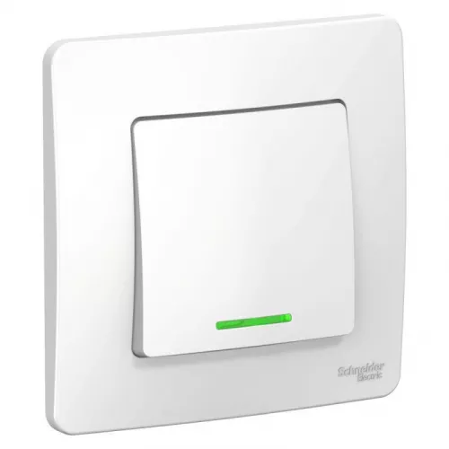 Выключатель 1-кл. СП Blanca 6А IP20 (сх. 1) 250В с подсветкой бел. SchE BLNVS006111