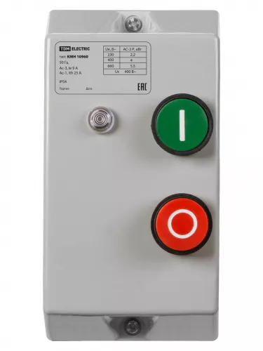 КМН10960 9А в оболочке с индикатором  Ue=380В/АС3 IP54 TDM фото 3