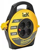Удлинитель на катушке 4х10м с заземл. 16А IP20 УК10 "Industrial" с термозащ. 3х1.5 IEK WKP15-16-04-10