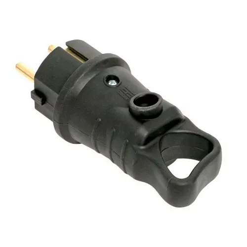 Вилка угловая 16А 2P+PE 230В IP44 с кольцом каучук Basic EKF RPS-017-16-230-44 фото 4