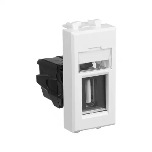 Розетка USB 2.0 1мод. Avanti "Белое облако"модульная тип А-А DKC 4400401 фото 2