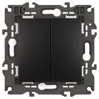Механизм переключателя 2-кл. СП Эра Elegance 10А IP20 14-1106-05 250В 10AX антрацит Эра Б0034247