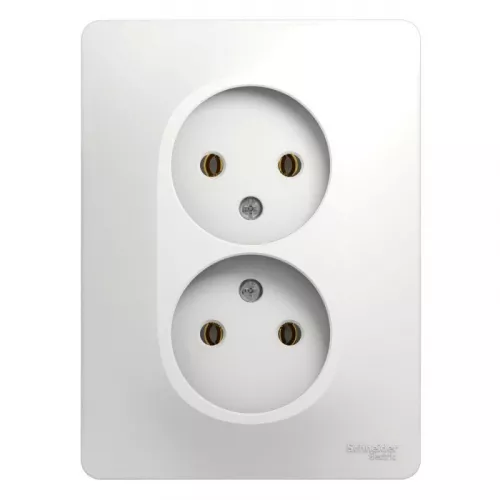 Розетка 2-м СП Glossa 16А IP20 без заземл. бел. SchE GSL000120