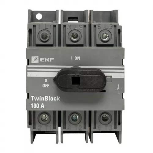 Рубильник 3п 100А с рукояткой управления для прямой установки TwinBlock PROxima EKF tb-100-3p-f фото 3