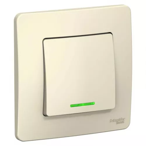 Выключатель 1-кл. СП Blanca 6А IP20 (сх. 1) 250В с подсветкой молочн. SchE BLNVS006112 Выключатель 1-кл. СП Blanca 6А IP20 (сх. 1) 250В с подсветкой молочн. SchE BLNVS006112