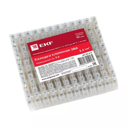 Колодка клеммная полистирол 4мм 3А EKF plc-KK-4-3 фото 2