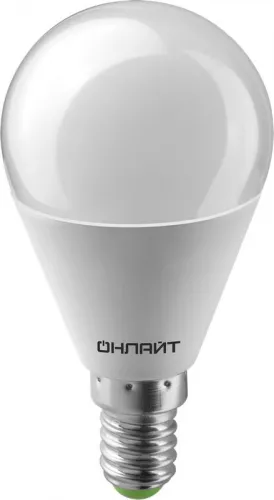 Лампа светодиодная 71 625 OLL-G45-8-230-4K-E14 8Вт шар 4000К E14 600лм 176-264В бел. ОНЛАЙТ 71625