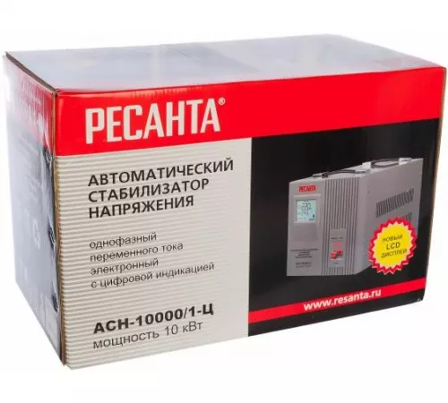 Стабилизатор напряжения АСН-10000/1-Ц 1ф 10кВт IP20 релейный Ресанта 63/6/8