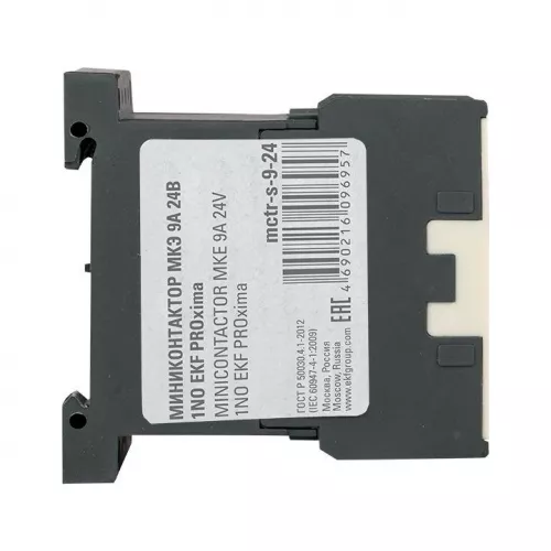 Миниконтактор МКЭ 9А 24В 1NO PROxima EKF Mctr-s-9-24 фото 5 Миниконтактор МКЭ 9А 24В 1NO PROxima EKF Mctr-s-9-24 фото 5