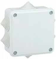 Коробка распаячная ОП КМ 100х100х45 IP44 6 вводов бел. IEK UKO11-100-100-045-K01-44