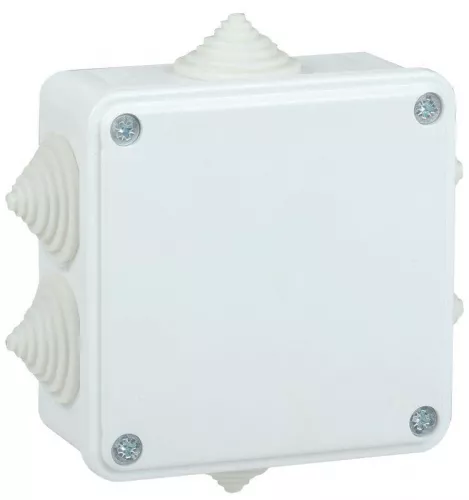 Коробка распаячная ОП КМ 100х100х45 IP44 6 вводов бел. IEK UKO11-100-100-045-K01-44