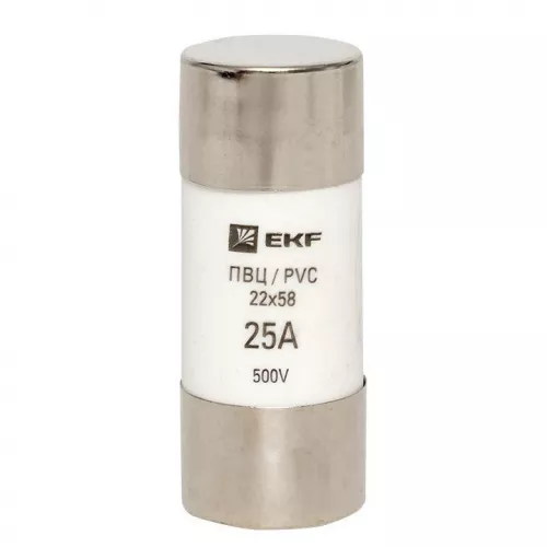 Вставка плавкая цилиндрическая ПВЦ 22х58 25А EKF pvc-22x58-25 фото 2
