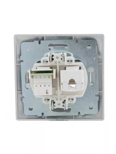Розетка компьютерная + телеф. СП Мира RJ11 + RJ45 метал. сер. LEZARD 701-1010-143 Розетка компьютерная + телеф. СП Мира RJ11 + RJ45 метал. сер. LEZARD 701-1010-143