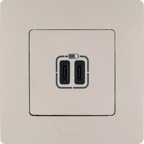 Устройство зарядное Etika с двумя USB-разъемами тип C-тип C 240В/5В 3000мА сл. кость Leg 672335 фото 4