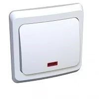Переключатель 1-кл. СП Этюд 10А IP20 с подсветкой бел. SchE BC10-007B