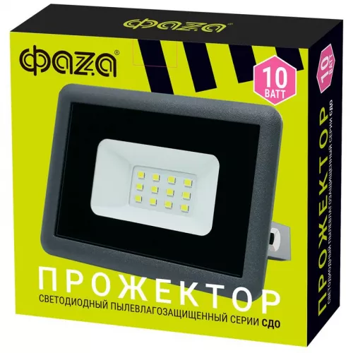 Прожектор СДО-10 10Вт 6500К GR IP65 230И ФАZА 5032033 фото 6