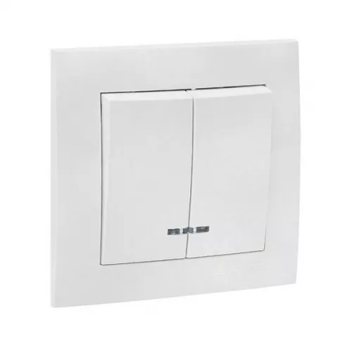 Выключатель 2-кл. СП Валенсия 10А IP20 с индикатором бел. PROxima EKF EWV10-123-10 фото 3 Выключатель 2-кл. СП Валенсия 10А IP20 с индикатором бел. PROxima EKF EWV10-123-10 фото 3