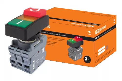 Кнопка двойная MPD13-11Y (зеленая/красная-выступающая) (LED) d22мм/24В (I/O) линза желтая TDM Кнопка двойная MPD13-11Y (зеленая/красная-выступающая) (LED) d22мм/24В (I/O) линза желтая TDM