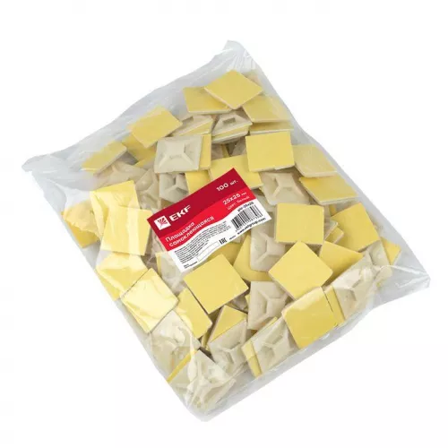 Площадка самоклеящаяся 25х25мм бел. (уп.100шт) EKF plc-25x25 фото 5