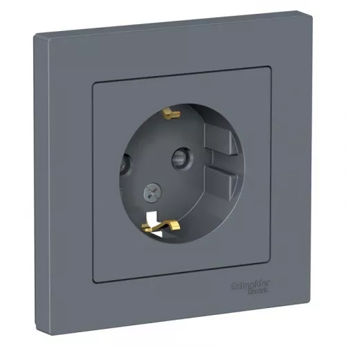 Розетка 1-м СП AtlasDesign 16А IP20 с заземл. защ. шторки в сборе грифель SchE ATN000744 Розетка 1-м СП AtlasDesign 16А IP20 с заземл. защ. шторки в сборе грифель SchE ATN000744