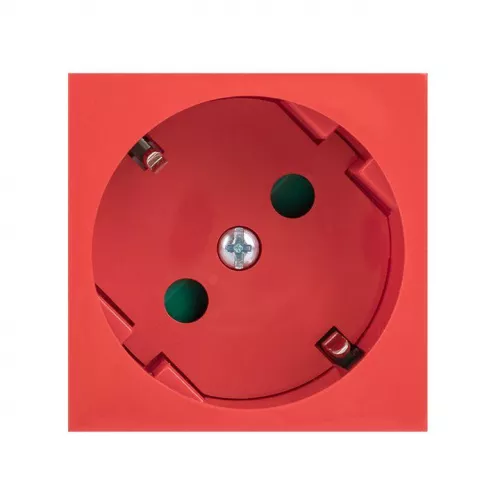 Розетка 45х45 PRO 45град. с заземл. красн. EKF E6MR16-028-70-45 фото 2