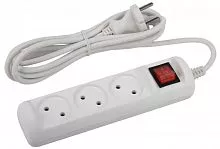 Удлинитель 3х1.5м без заземл. с выкл. 10А ПВС 2х1 U-3s-1.5m-2x1 ЭРА Б0044049