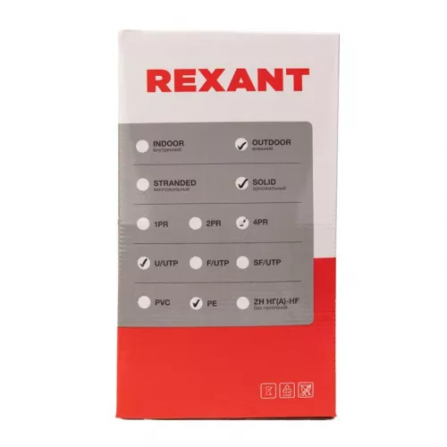 Кабель UTP 4х2х24AWG кат.5е медь наружн. прокл. бухта (м) Rexant 01-0045 фото 9
