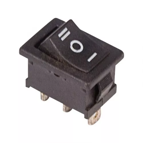 Выключатель клавишный 250В 6А (3с) ON-OFF-ON черн. с нейтралью Mini (RWB-205 SC-768) Rexant 36-2145