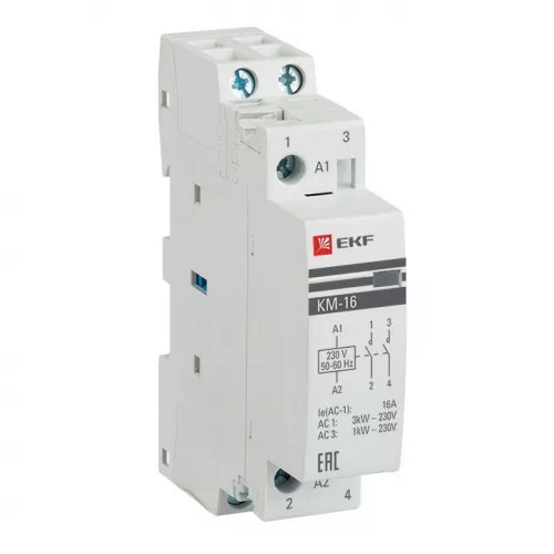 Контактор модульный КМ 16А NО+NC (1 мод.) EKF km-1-16-11 Контактор модульный КМ 16А NО+NC (1 мод.) EKF km-1-16-11