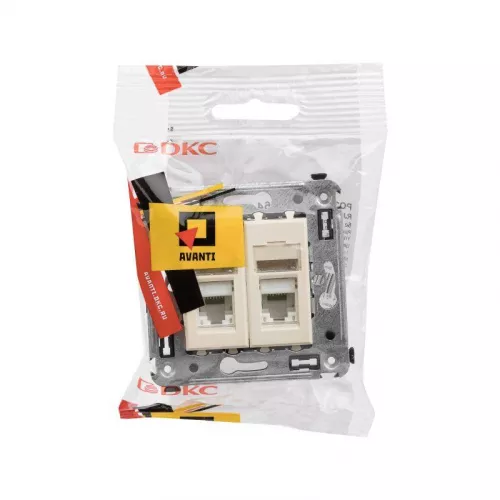 Розетка 2-м RJ-45 СП кат.5e Avanti "Ванильная дымка" DKC 4405464 фото 5