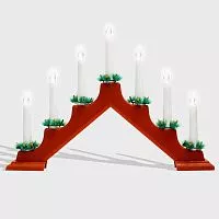 Горка новогодняя 7 свечек (7LED) тепл. бел. 0.5Вт 230В IP20 красн. Neon-Night 501-082