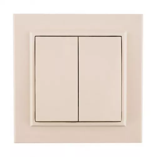 Выключатель 2-кл. СП Минск 10А IP20 беж. EKF ERV10-023-20 фото 2