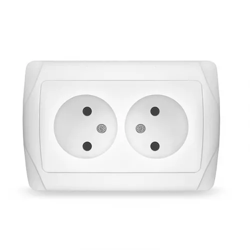 Розетка 2-м СП Маргарита 16А IP20 бел. Universal М0102