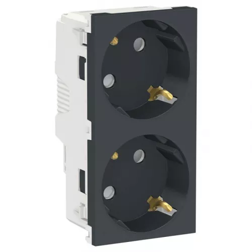Розетка 2-м 4мод. Unica Modular 16А IP21 с заземл. защ. шторки винт. клеммы антрацит SchE NU306754A Розетка 2-м 4мод. Unica Modular 16А IP21 с заземл. защ. шторки винт. клеммы антрацит SchE NU306754A