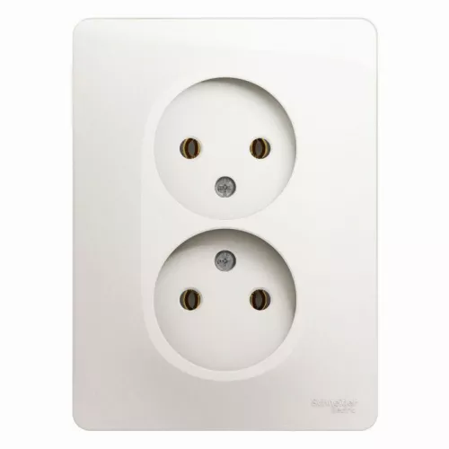 Розетка 2-м СП Glossa 16А IP20 без заземл. в сборе перламутр SchE GSL000620
